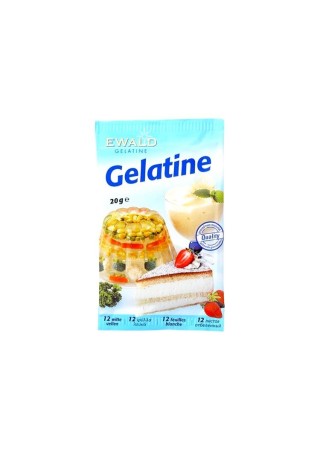 EWALD 12 feuilles de gélatine alimentaire 20 gr