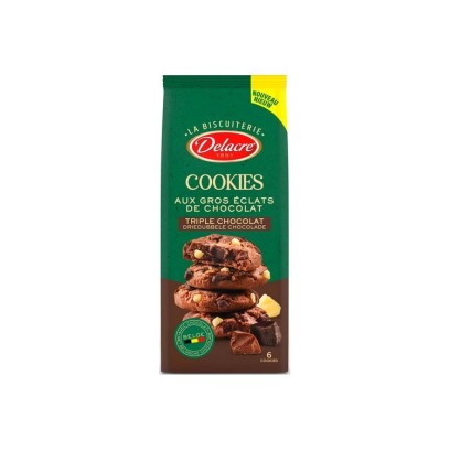 D - Delacre 6 cookies triple chocolat 136 gr