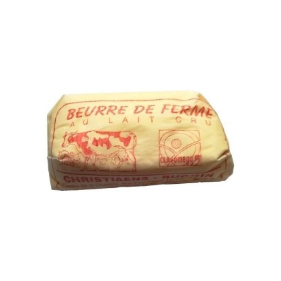 Beurre de ferme au lait cru 250 gr Chockies belgique