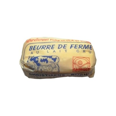 Beurre de ferme au lait cru salé 250 gr Chockies belge