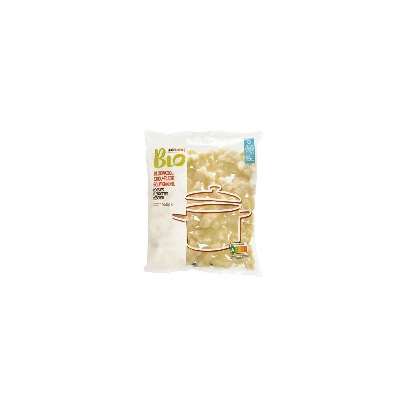 Delhaize choux-fleur bio 450 gr - BELFREEZE livraison
