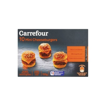 Carrefour 10 minis cheeseburger 155 gr