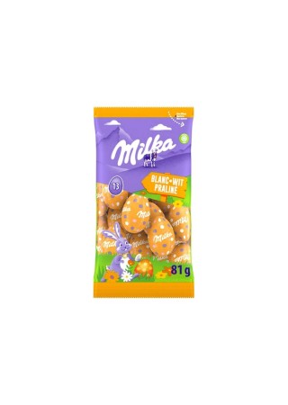 Milka 13 oeufs Pâques chocolat blanc praliné 81 gr