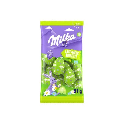 Milka 13 oeufs Pâques chocolat lait noisette 81 gr