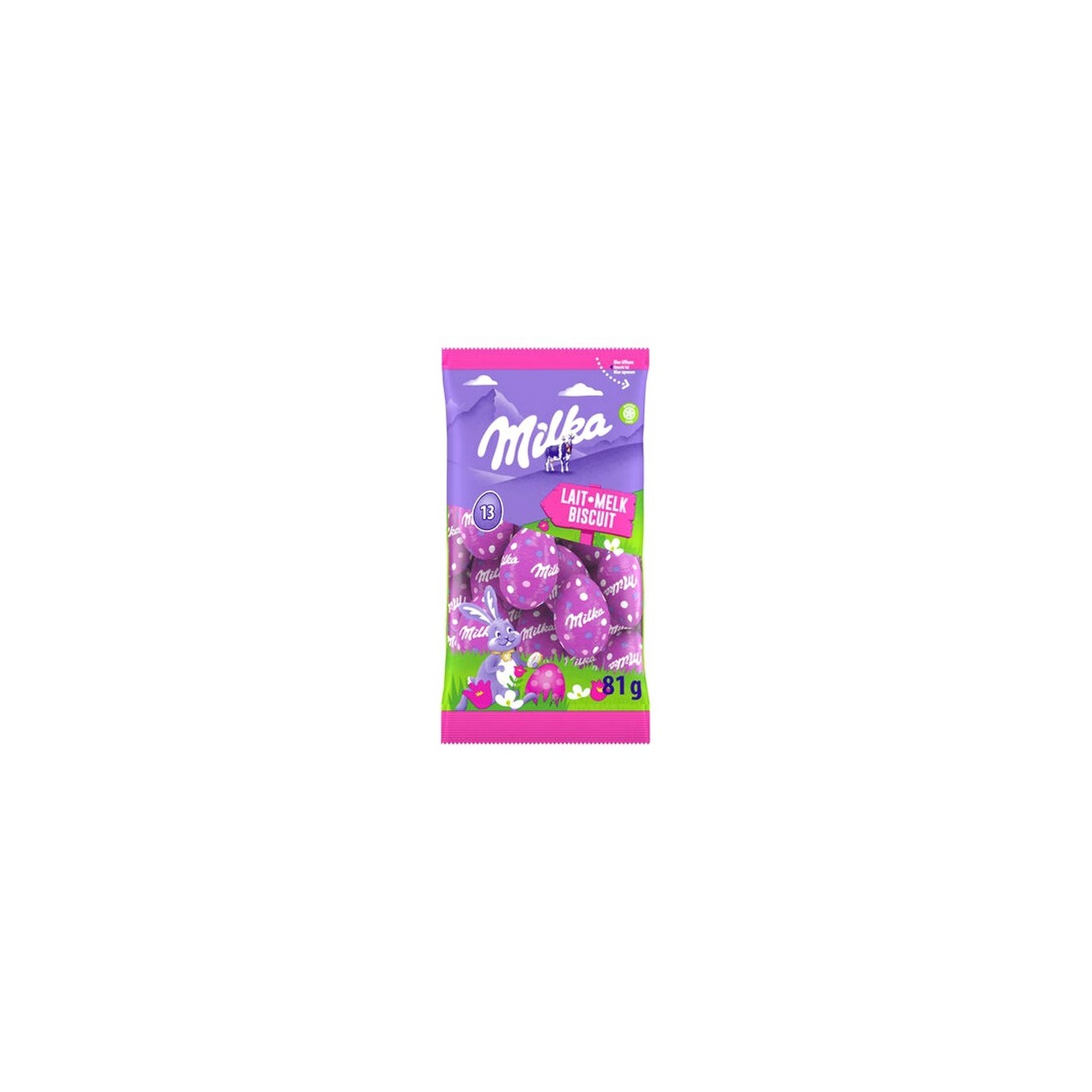 Milka 13 oeufs Pâques chocolat lait biscuit 81 gr