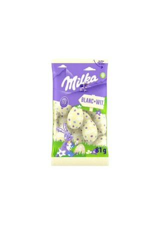 13 huevos de Pascua Milka, chocolate blanco, 81 g, grupo Chockies, belgicastore