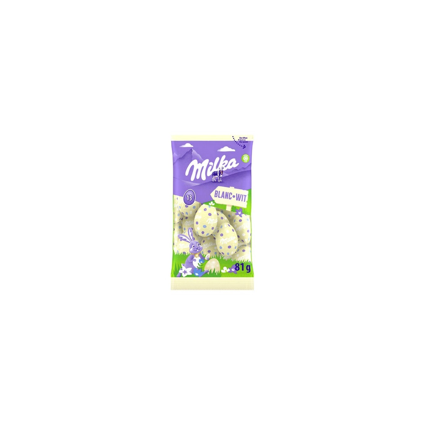 Milka 13 oeufs Pâques chocolat blanc 81 gr