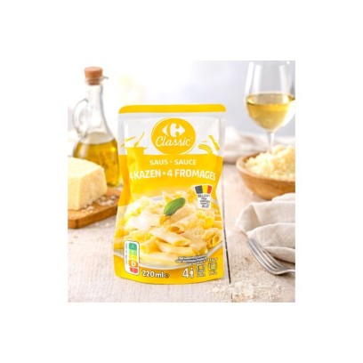 Sauce fromagère 4 fromages Carrefour prête à l’emploi pour cuisine rapide