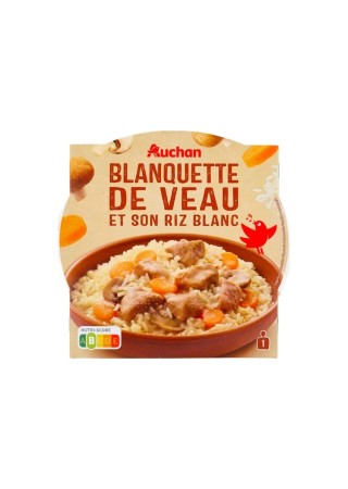 Auchan Blanquette de veau et son riz blanc 300 gr